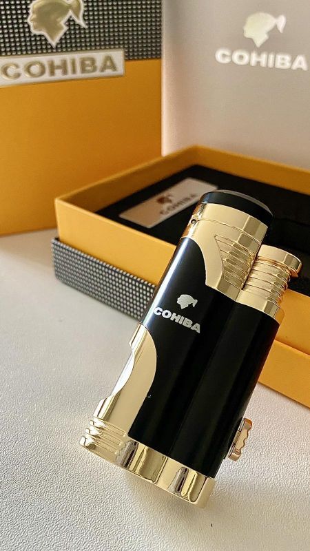 Запальничка для сигар COHIBA COB-359 колір чорний з золотом