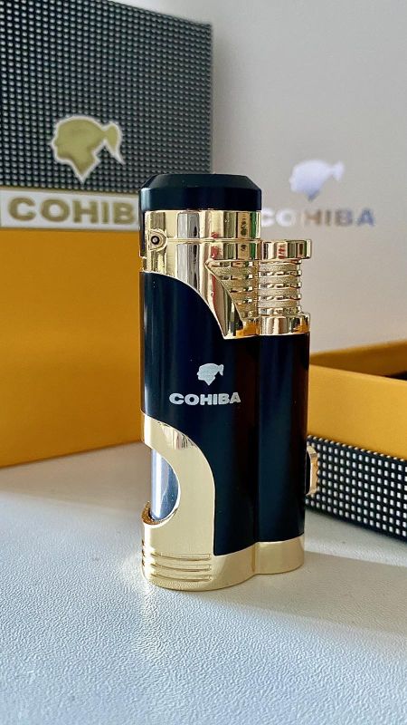 Запальничка для сигар COHIBA COB-359 колір чорний з золотом