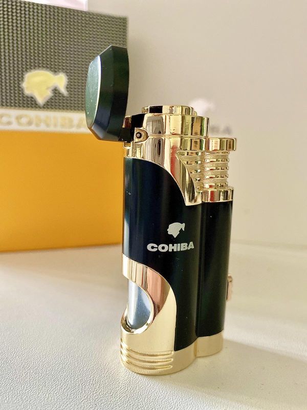Запальничка для сигар COHIBA COB-359 колір чорний з золотом