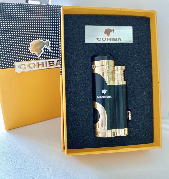 Запальничка для сигар COHIBA COB-359 колір чорний з золотом