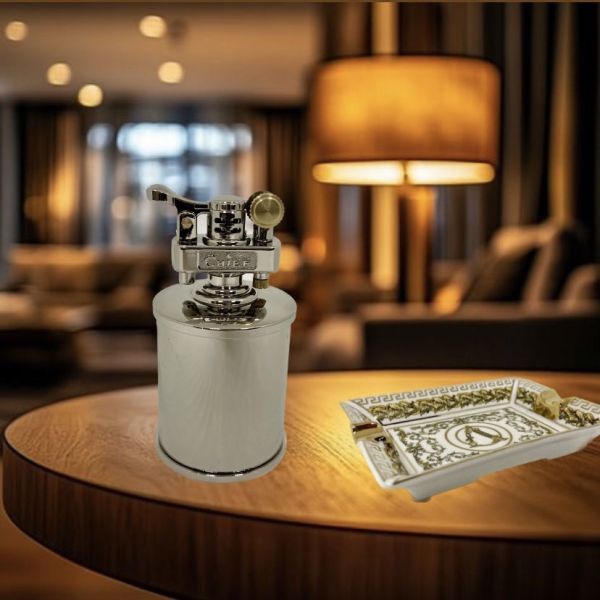 Настільна бензинова запальничка  Chief срібляста