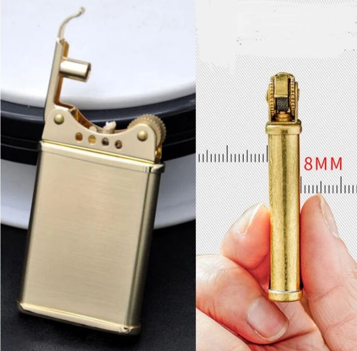 Бензинова запальничка Zorro "Slim Vintage" Матова латунь