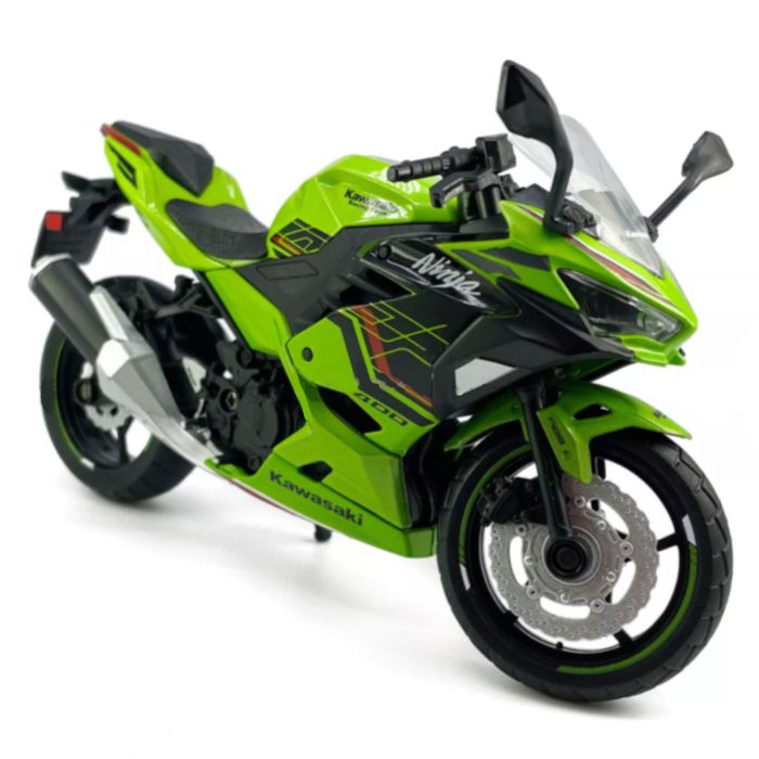 Масштабна модель Kawasaki Ninja 400 (2023) Green 1:12 CCA Licensed Diecast Model