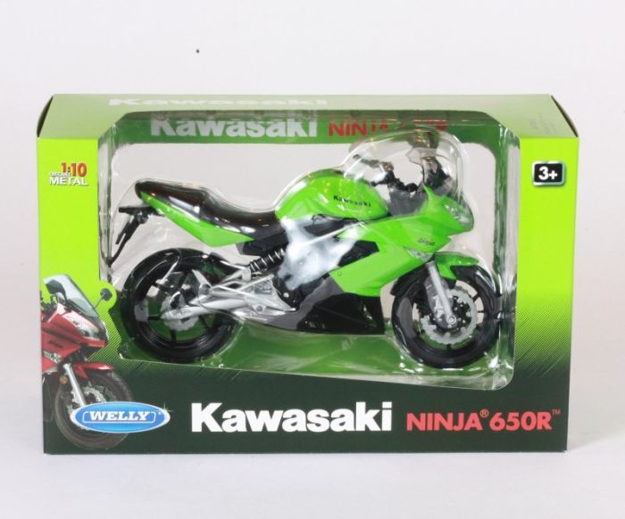 Колекційна модель мотоцикла Welly Kawasaki Ninja 650R (Масштаб 1/10)
