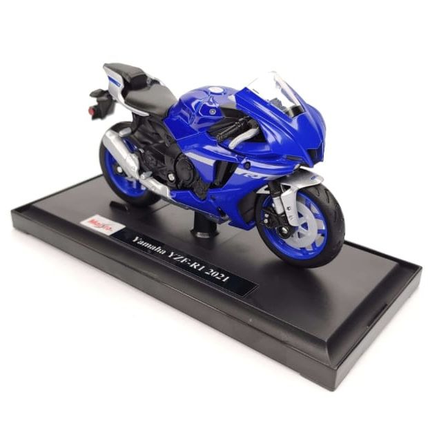 Колекційна модель мотоцикла Yamaha YZF-R1 (2021) — Масштаб 1:18 (Maisto) синя