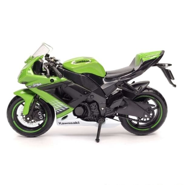 Колекційна модель мотоцикла Kawasaki Ninja ZX-10R (Maisto) — Масштаб 1:18 яскраво-зелена