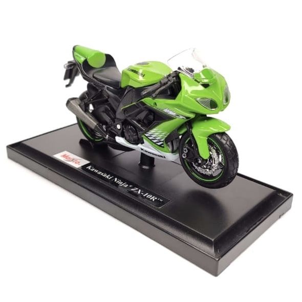 Колекційна модель мотоцикла Kawasaki Ninja ZX-10R (Maisto) — Масштаб 1:18 яскраво-зелена