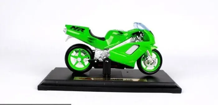 Колекційна модель мотоцикла Honda NR (Scale 1:18) від Maisto неоново зелений