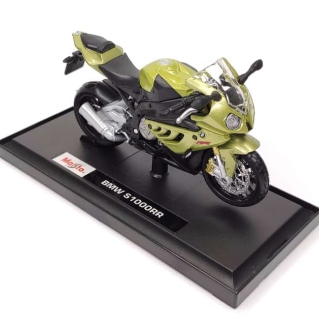 Колекційна модель мотоцикла BMW S1000RR — Масштаб 1:18 (Maisto Special Edition) золотисто-зелений металік