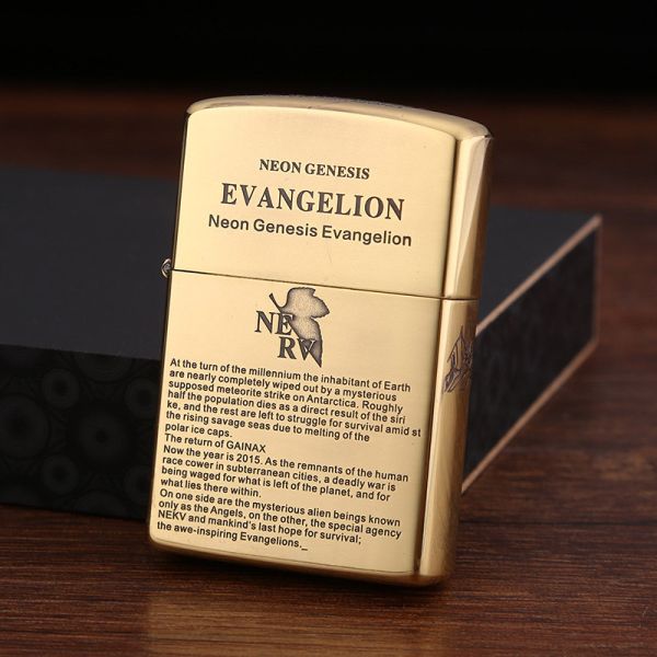 Бензинова запальничка Chief у стилі «Neon Genesis Evangelion» (Gold Edition)