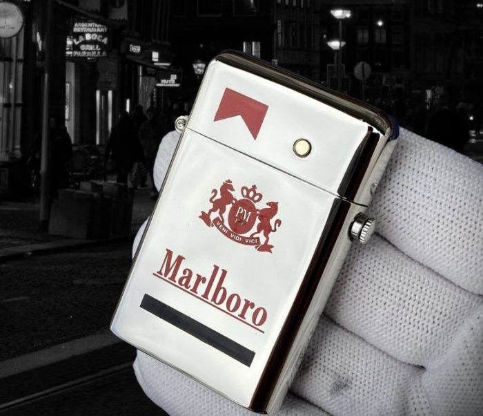 Напівавтоматична бензинова запальничка Zorro «Marlboro Edition» Срібляста