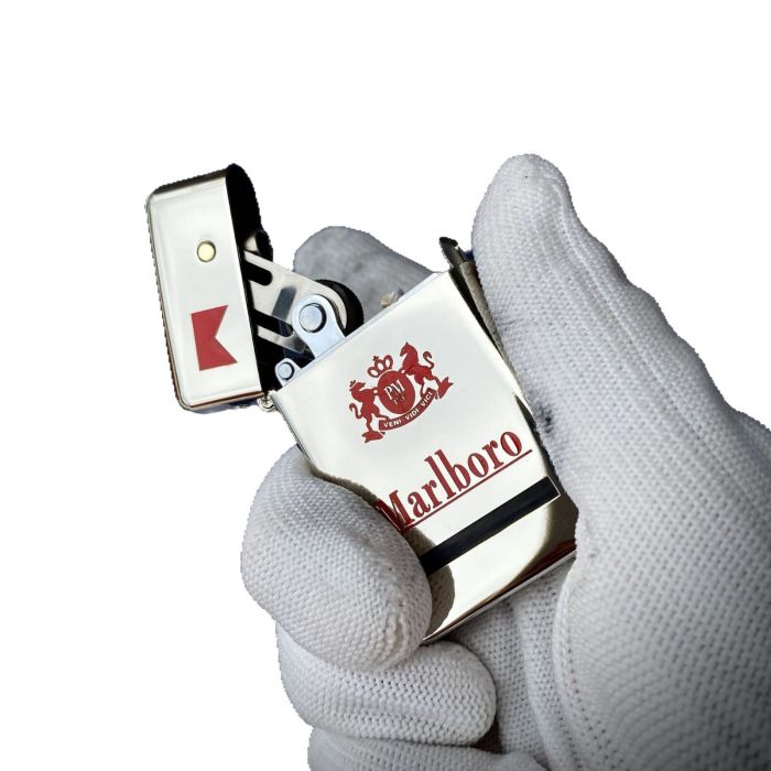 Напівавтоматична бензинова запальничка Zorro «Marlboro Edition» Срібляста