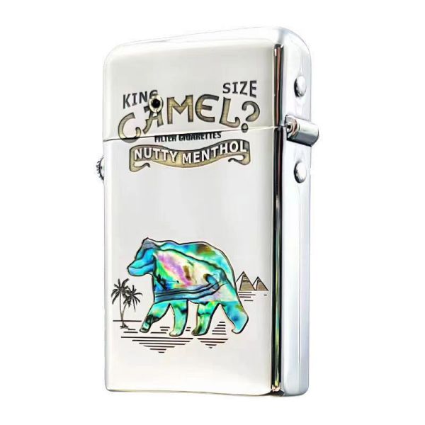 Бензинова напівавтоматична запальничка Zorro «Camel Nutty Menthol» з перламутровою інкрустацією