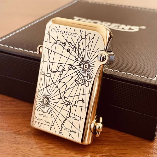 Бензинова запальничка Thorens "Antique Marine Chart" Роза вітрів