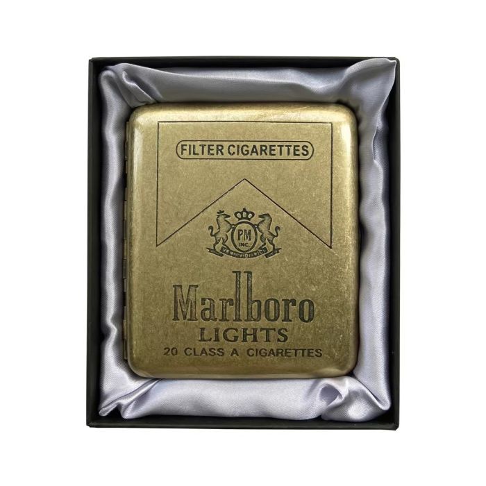 Портсигар металевий Gvipaі "Marlboro Lights" на 20 сигарет (під бронзу)