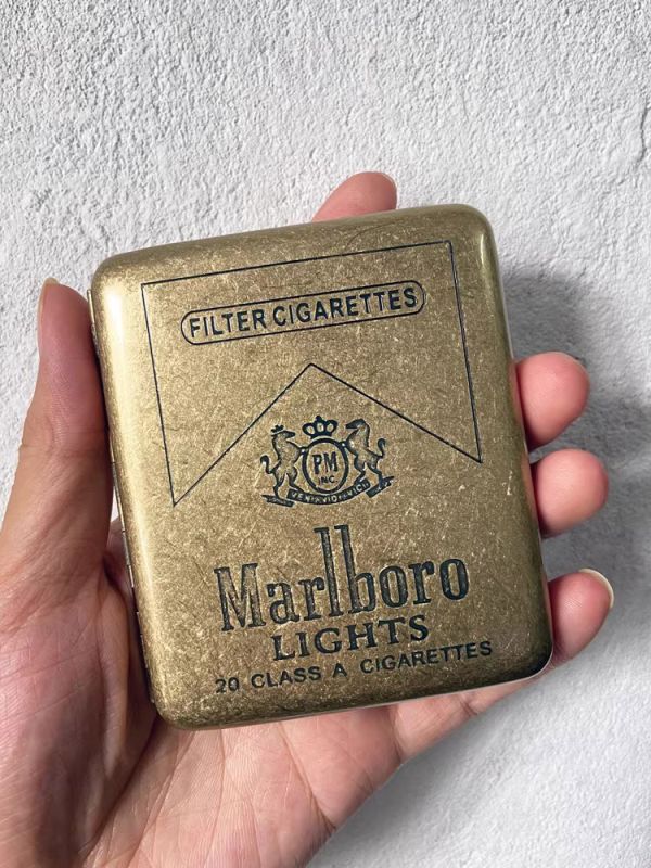 Портсигар металевий Gvipaі "Marlboro Lights" на 20 сигарет (під бронзу)