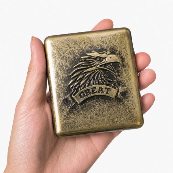 Металевий портсигар Ruipai "Eagle Great" на 20 сигарет — Бронза