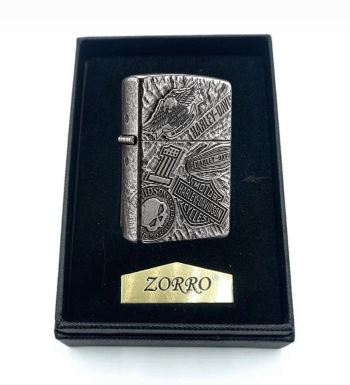 Бензинова запальничка Zorro "Harley-Davidson Edition" (Cupro Nickel, 2026)