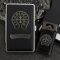 Металевий футляр Chrome Hearts на 20 сигарет, чорний кейс для сигарет з екошкірою