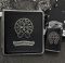 Портсигар у стилі Chrome Hearts під шкіру (на 20 сигарет), чорний з металевим декором