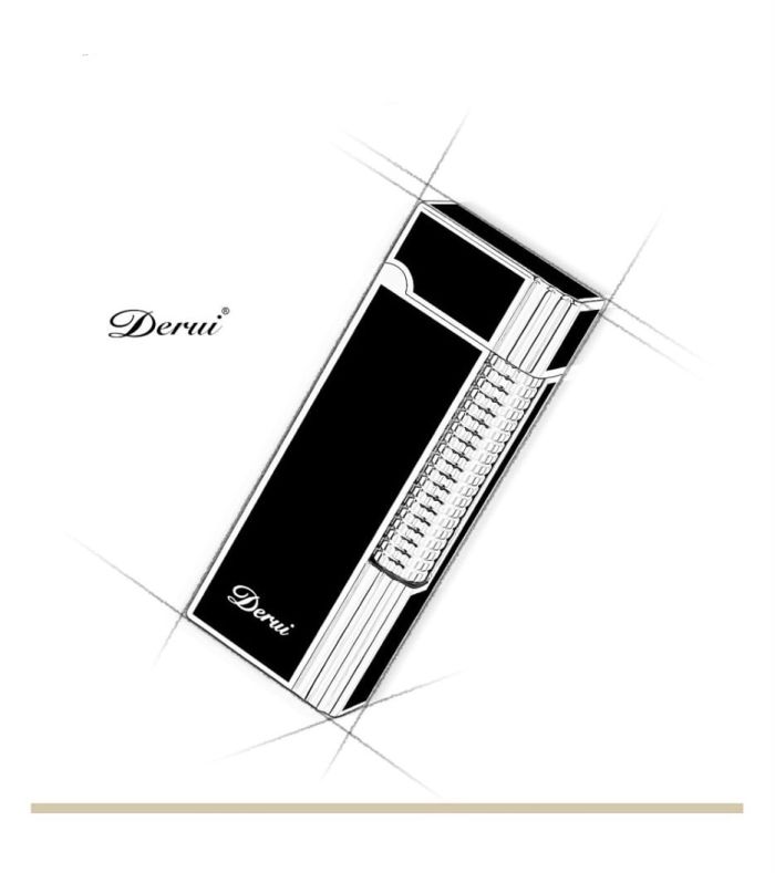 Елітна газова запальничка Derui в стилі Dupont (Чорна з золотом)