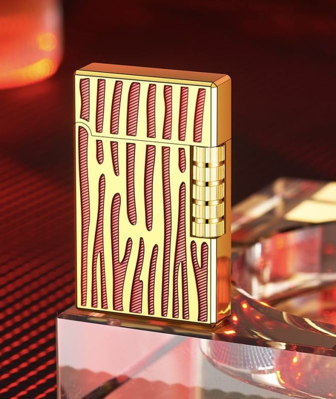 Елегантна газова запальничка Classic Lighter з фірмовим кліком (Red/Gold)