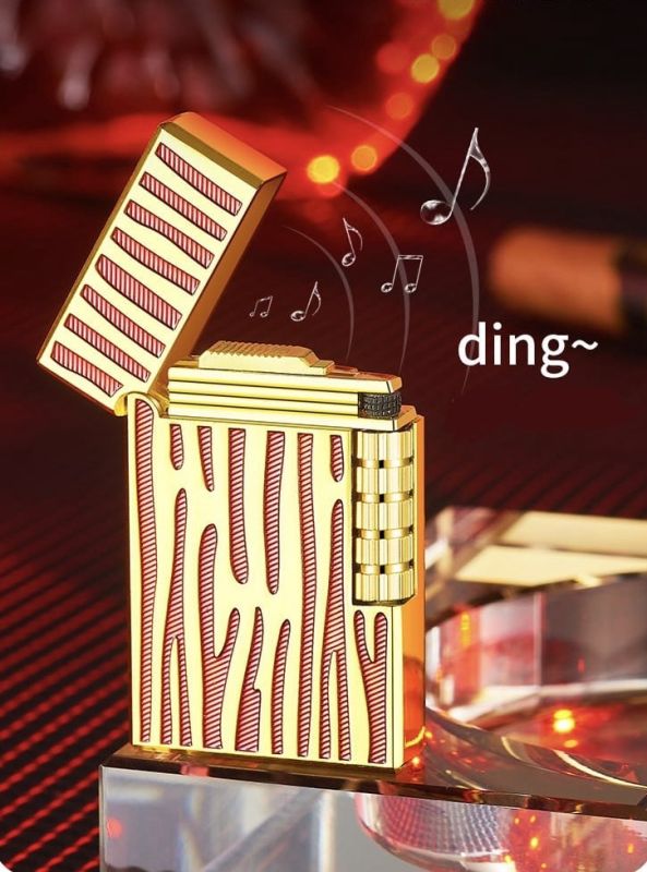 Елегантна газова запальничка Classic Lighter з фірмовим кліком (Red/Gold)