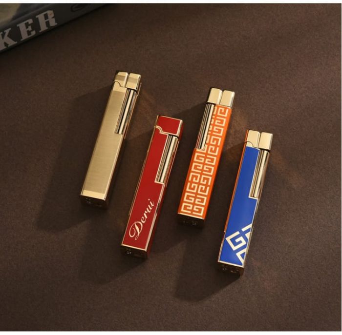 Елегантна газова запальничка Derui (золотиста) у подарунковій упаковці