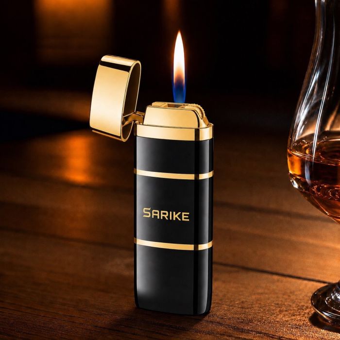 Елегантна газова кремнієва запальничка Sarike (Black&Gold)