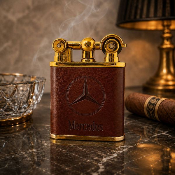Елегантна Газова Запальничка Mercedes-Benz у Шкіряному Корпусі