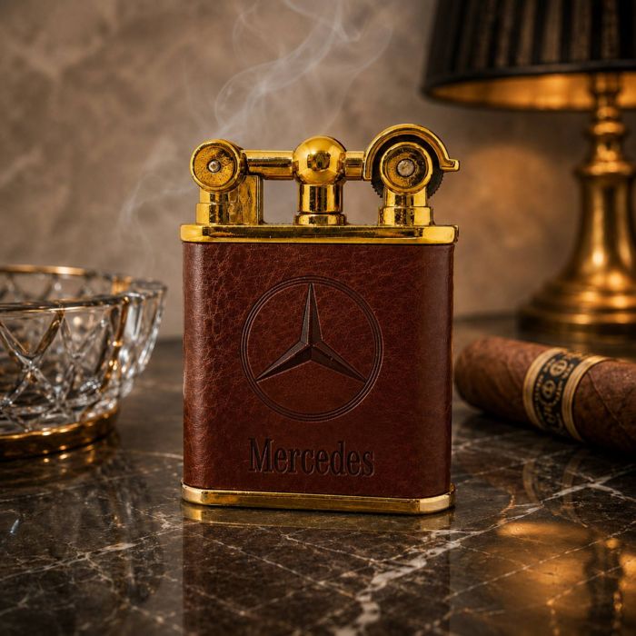 Елегантна Газова Запальничка Mercedes-Benz у Шкіряному Корпусі