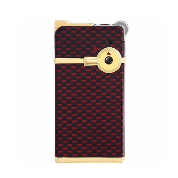 Газова   Запальничка JOBON - Подвійне Запалювання (Кремній + П'єзо) колір червоний  карбон