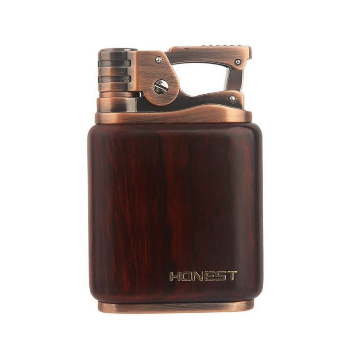 Бензинова запальничка Honest з дерев'яною texture/накладкою (Преміум-дизайн)