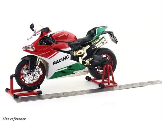 Колекційна масштабна модель спортивного мотоцикла(дизайн за мотивами Ducati Panigale1299)масш.1:9 з ефектом диму та підсвічуванням