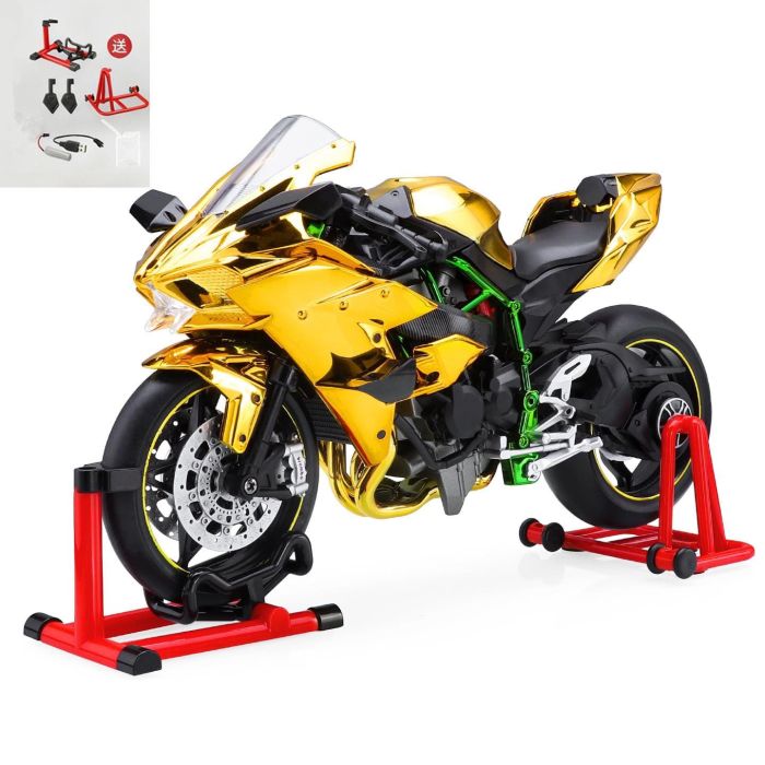 Колекційна інтерактивна модель мотоцикла Kawasaki Ninja H2R (Масштаб 1:9)з ефектом диму та підсвічуванням