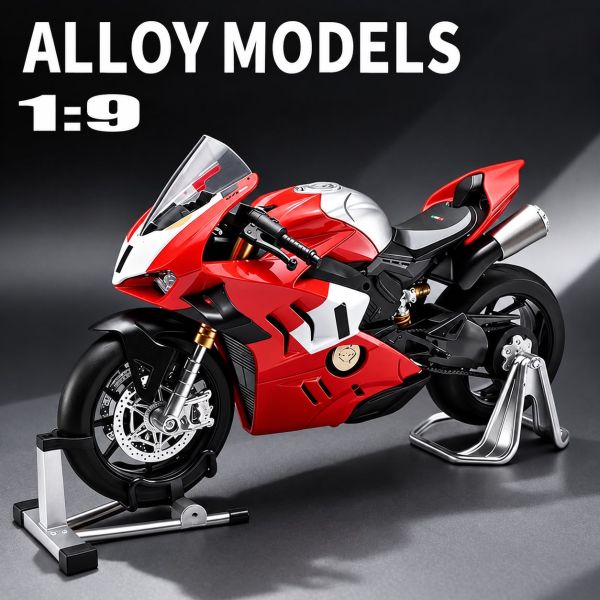 Колекційна металева модель мотоцикла Ducati V4R (Масш 1:9) Зі звуковими, світловими ефектами, імітацією вихлопу (диму)