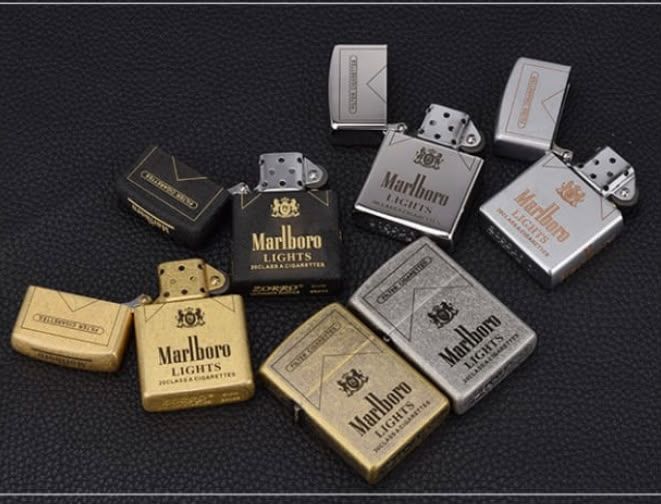 Бензинова запальничка Zorro «Marlboro Lights» Чорний мат із гравіюванням