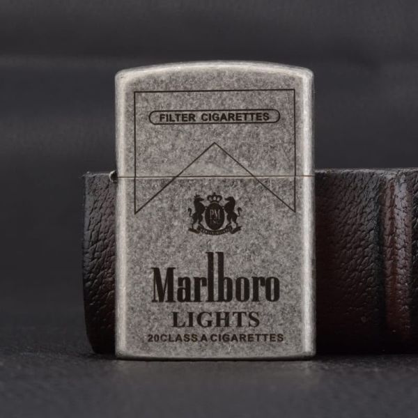 Бензинова запальничка Zorro «Marlboro Lights» (Срібно-Матова)