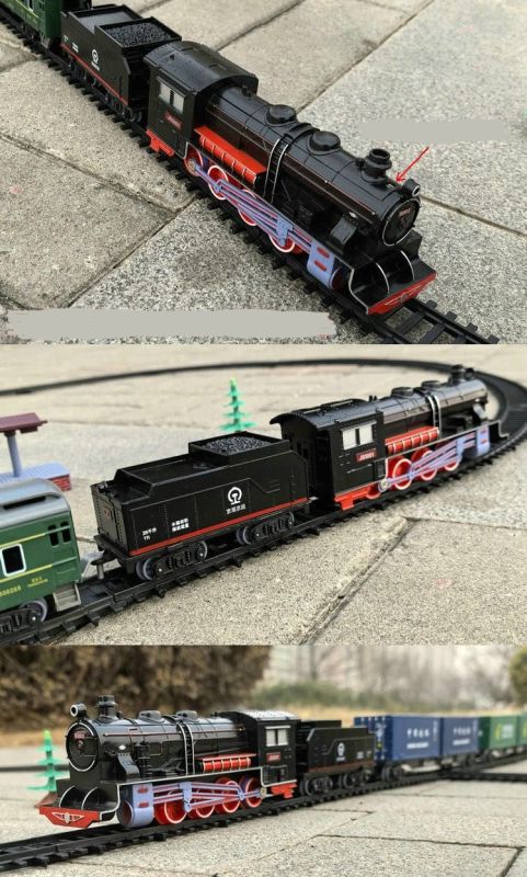 Великий ігровий набір залізниці FENFA Train Familial (9.4 метри колії, 2 локомотиви, 7 вагонів, акумулятори + зарядний пристрій)