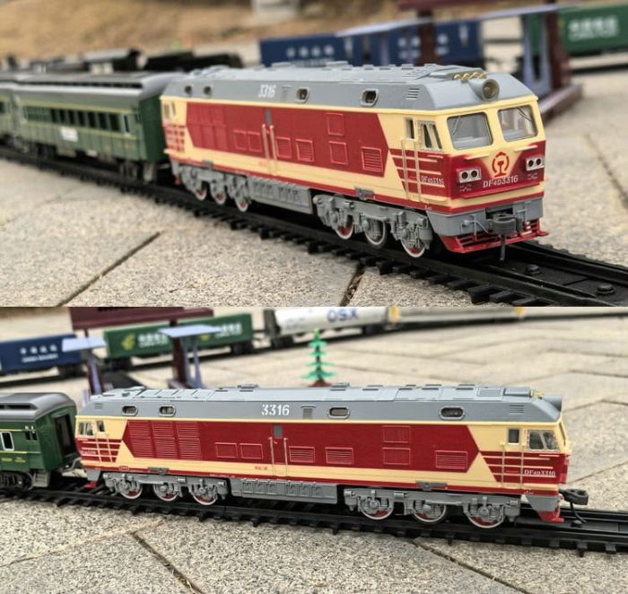 Преміальний залізничний набір FENFA "Train Familial" (9,4 м колії, 2 локомотиви, 7 вагонів, перон, акумулятори + ЗП)
