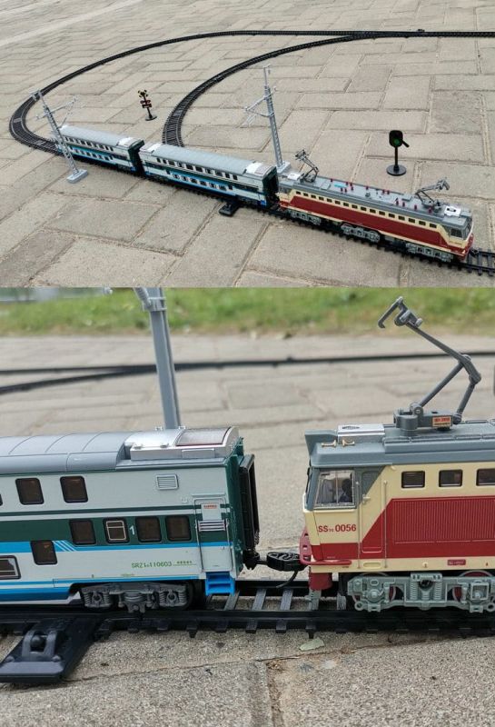 Дитяча залізниця FENFA SS7C у презентабельному подарунковому чемодані—преміальний ігровий набір для юних залізничників