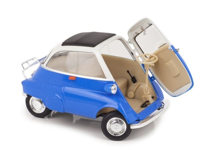 Колекційна модель BMW Isetta Welly 1:18 (синьо-біла) — Легендарний «Bubble Car» 1950-х років у вашій колекції