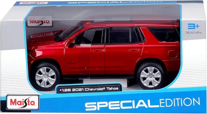 Колекційна автомодель 2021 Chevrolet Tahoe RST (Maisto, масштаб 1:26) — червоний металік