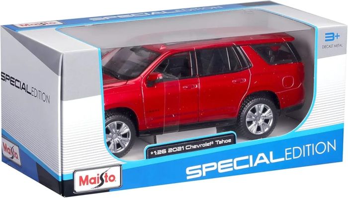 Колекційна автомодель 2021 Chevrolet Tahoe RST (Maisto, масштаб 1:26) — червоний металік