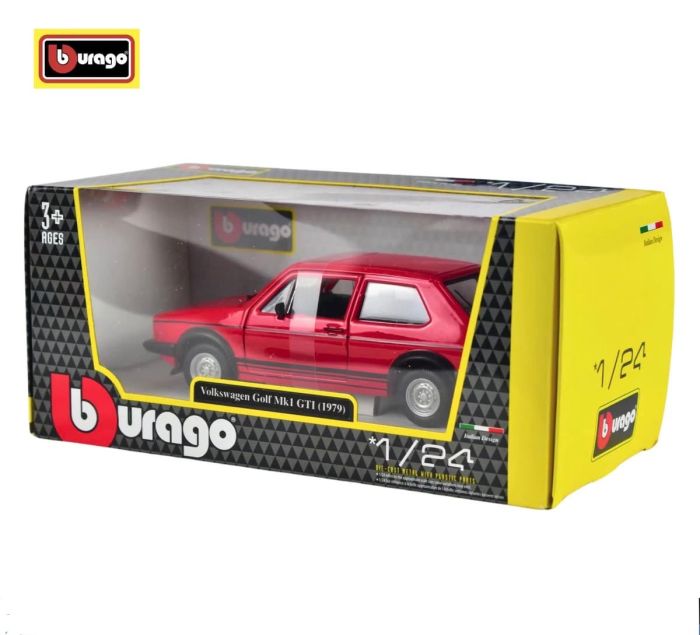 Колекційна модель автомобіля Volkswagen Golf Mk1 GTI (1979) — Масштаб 1:27 (Bburago)