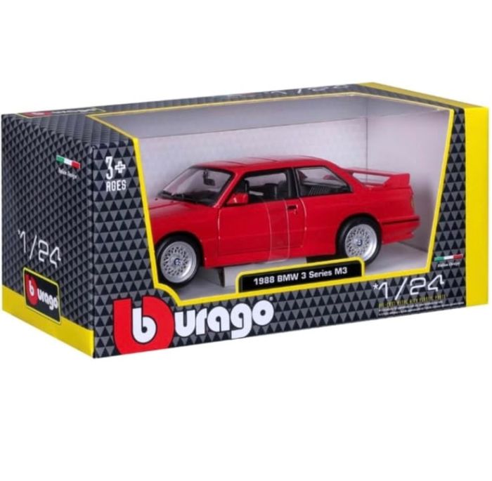Колекційна масштабна модель авто BMW 3 Series M3 1988 (E30) — від Bburago 1:24, червона