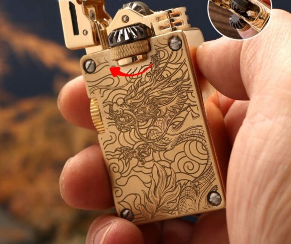 Запальничка бензинова Chief модель Золотий Дракон