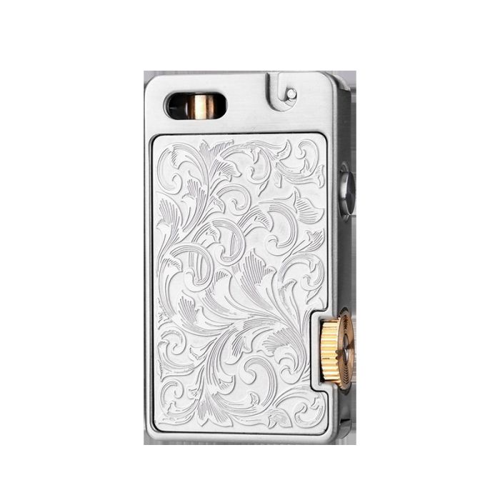 Запальничка бензинова Chief з сріблястим флористичним гравіюванням