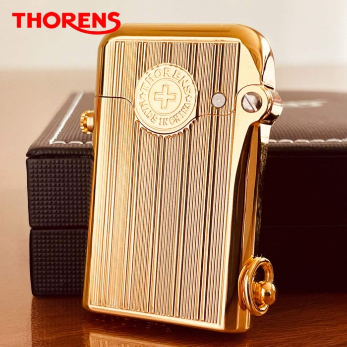 Запальничка бензинова колекційна THORENS з розкішним золотим покриттям