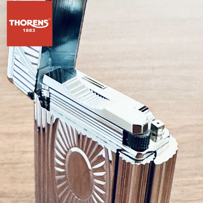Ексклюзивна газова запальничка THORENS з вишуканим дизайном у срібному кольорі